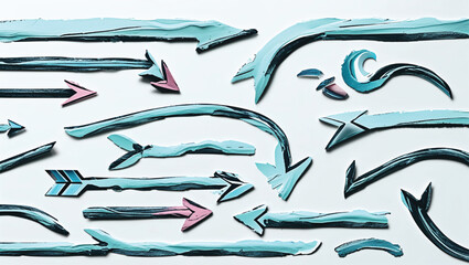 A transparent display of arrows drawn with chalk, arranged dynamically on a creamy peach pastel background, airy and artistic style, 32k, full ultra HD, high resolution  (14).eps