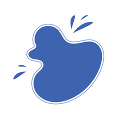 Organic blob shape abstract blue color vector illustration isolated background.