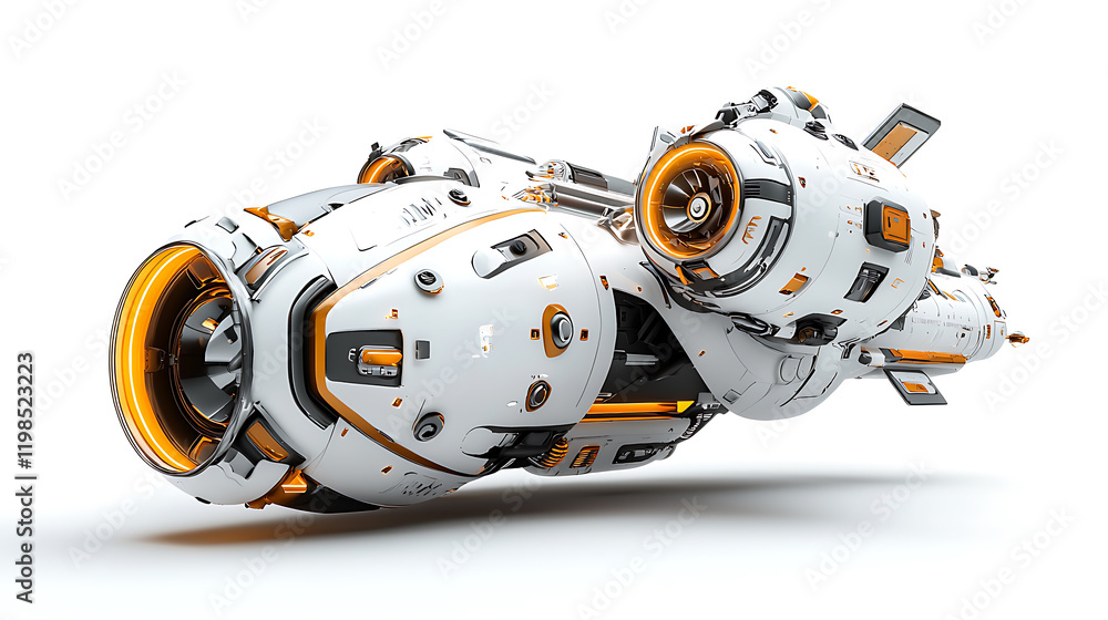 Poster futuristic spacecraft launch outer space digital art sci-fi environment close-up view innovation con