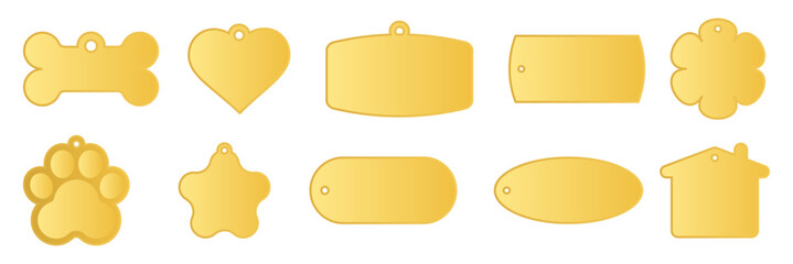 dog badge shapes collection. gold badge