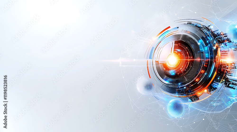 Poster futuristic technology visualization digital world graphic design abstract environment close-up innov