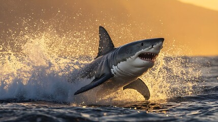 Fototapeta premium Attack great white shark