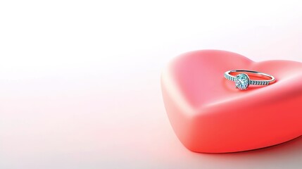 Wedding rings in a box Valentine's concept