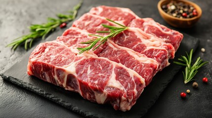 Fototapeta premium Showcasing a juicy, mouthwatering, and delicious beef dishes.
