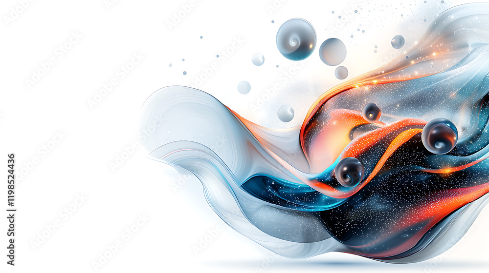 Poster dynamic abstract art displaying fluid movement and color digital creation modern aesthetic vibrant a