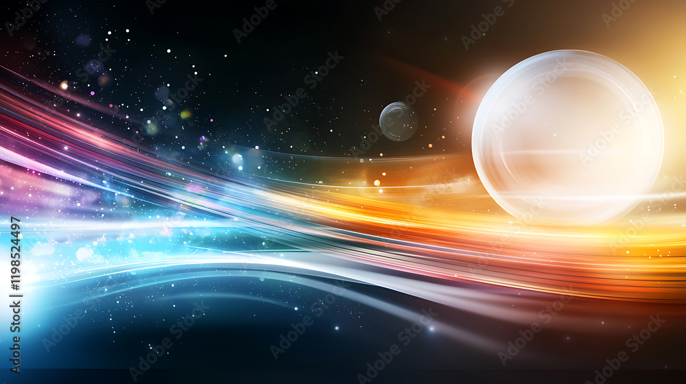 Aufkleber cosmic motion and celestial bodies outer space abstract art galactic environment wide angle universe