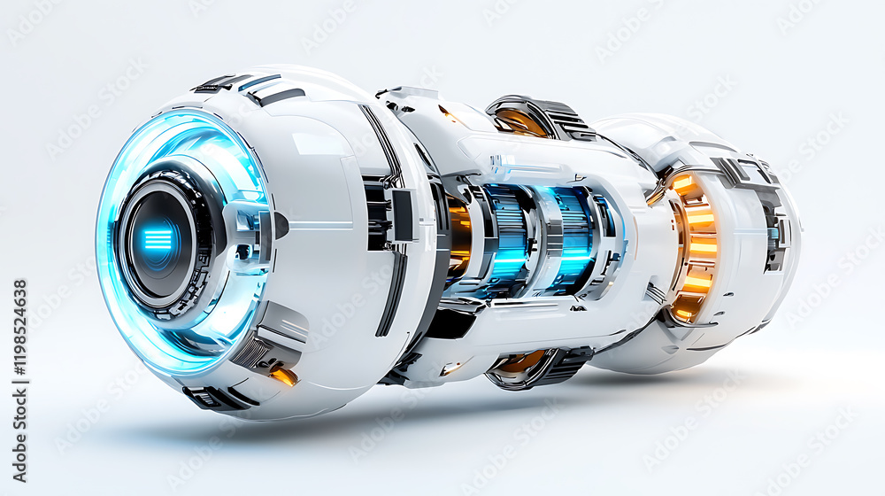 Poster futuristic technology device showcase studio setting product image high-tech environment macro view 