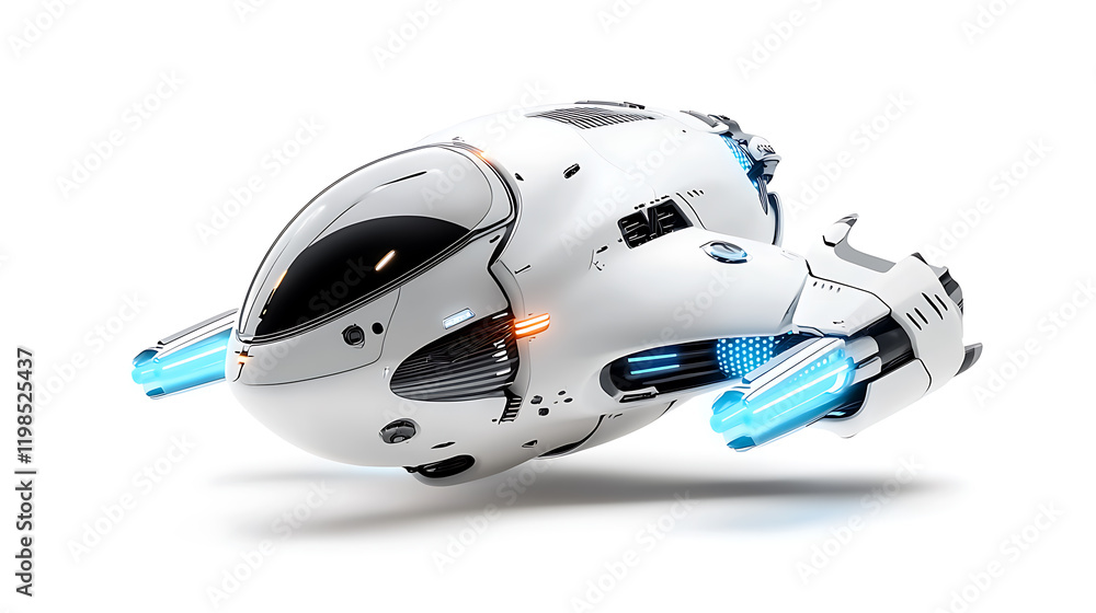Poster futuristic spacecraft exploration outer space sci-fi environment dynamic perspective innovation in t