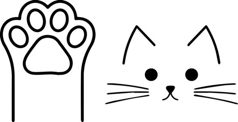 cat line icons design for templates.