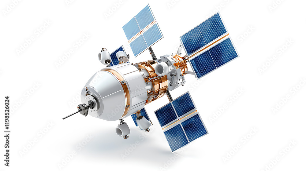 Poster satellite launch event outer space 3d model technological environment aerial view space exploration 
