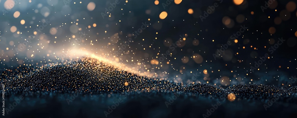 Aufkleber Dust pollution concept. Abstract background with shimmering particles and glowing lights creating a dreamy effect.