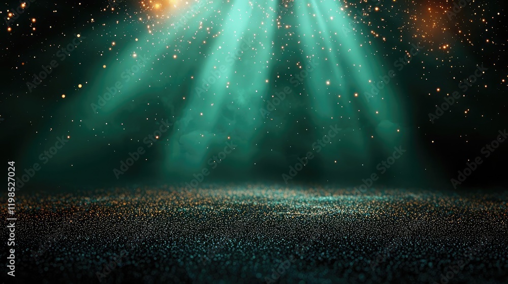 Poster dust pollution concept. dramatic light rays and sparkling particles create a magical atmosphere.