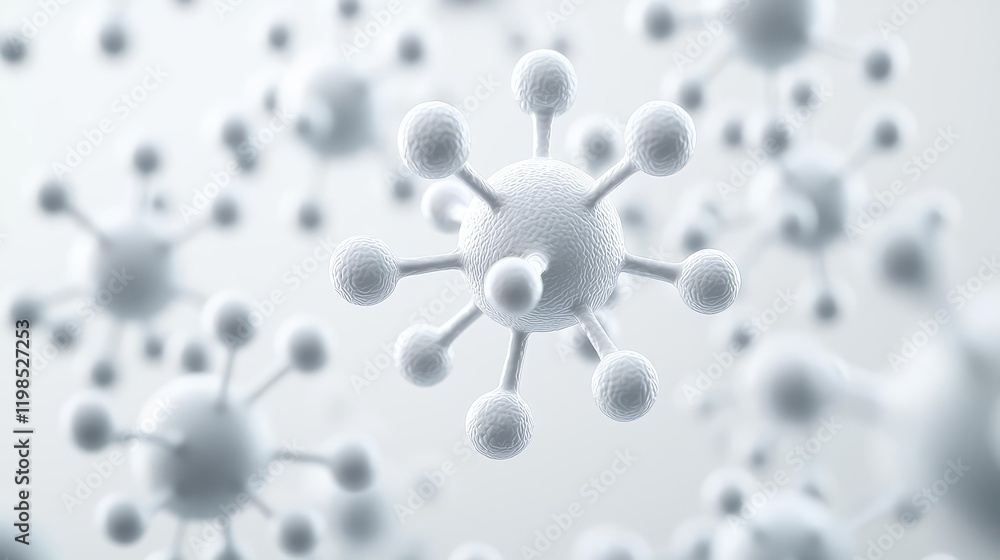 Poster dust pollution concept. abstract representation of molecular structures in a futuristic, minimalisti