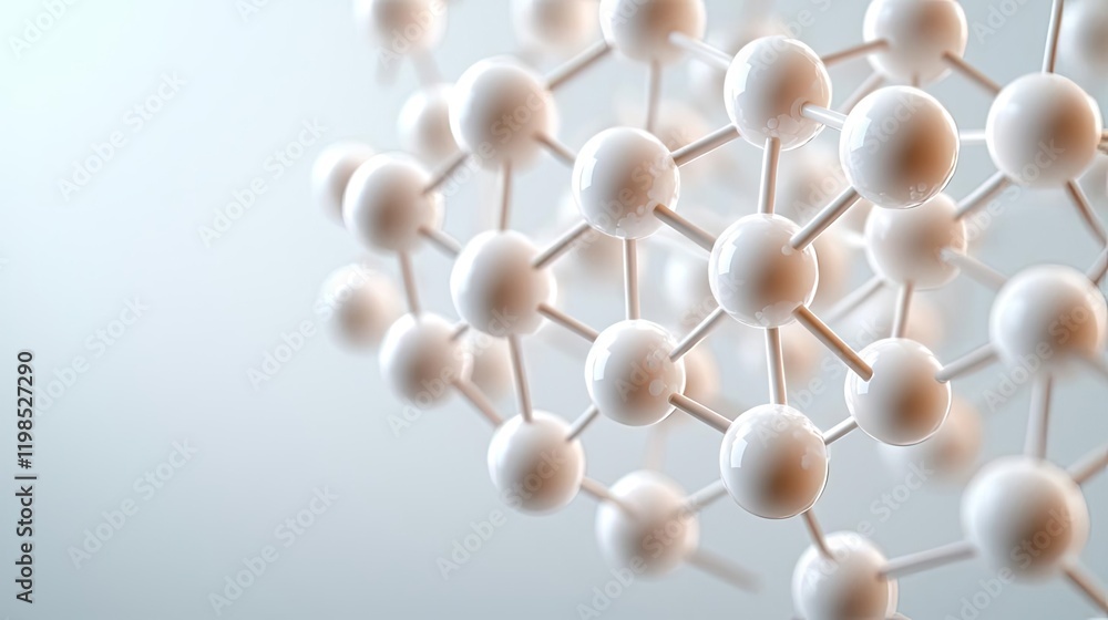 Aufkleber Dust pollution concept. A close-up view of molecular structures showcasing connection and complexity.