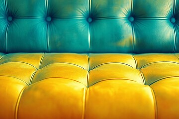 Obraz premium Colorful tufted couch close-up for interior design