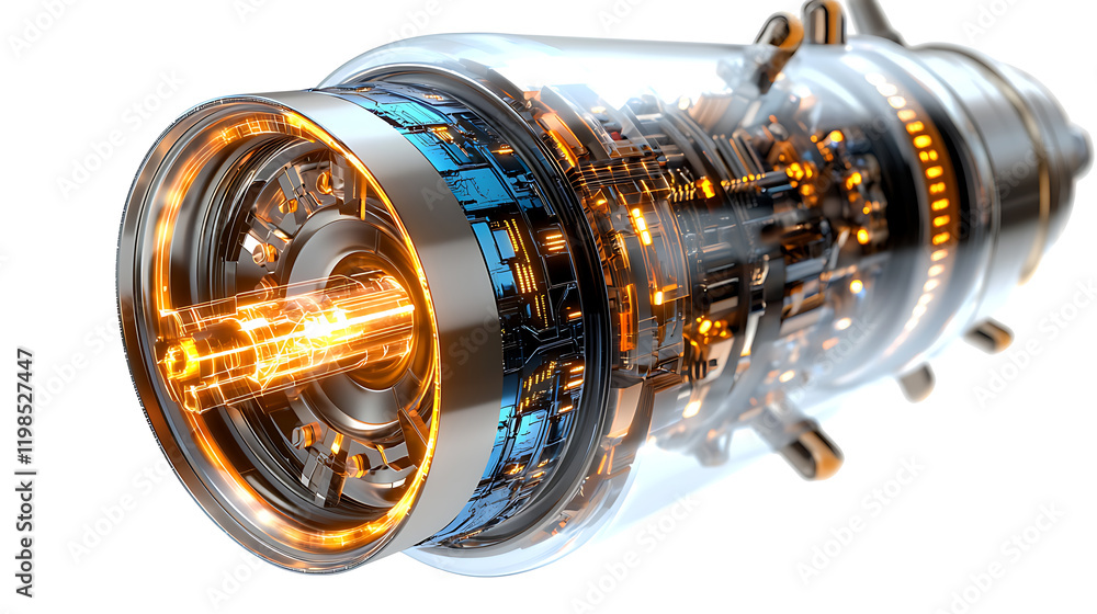 Poster futuristic energy source innovation sci-fi lab digital art high-tech environment close-up view advan