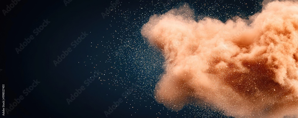 Aufkleber dust pollution idea. a stunning visualization of colorful dust particles in the air with dramatic li