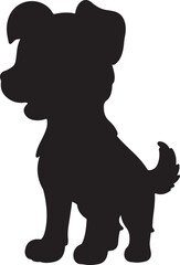 funny Dog  line art vector on white background