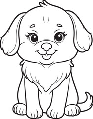 funny Dog  line art vector on white background