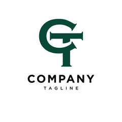 Letter C T Monogram Simple Logo Icon Vector