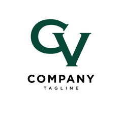Letter C V Monogram Simple Logo Icon Vector