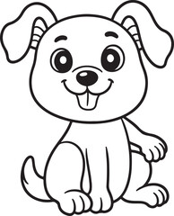 funny Dog  line art vector on white background