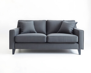 Stylish Dark Gray Sofa with Classic Design.