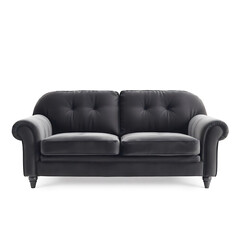 Fototapeta premium Stylish Dark Gray Sofa with Classic Design.