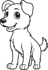 funny Dog  line art vector on white background