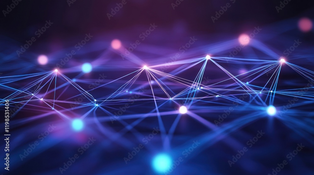Poster abstract network connection: digital nodes and luminescent lines