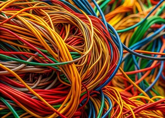 Colorful Electric Wires Close-Up: Urban Exploration Photography