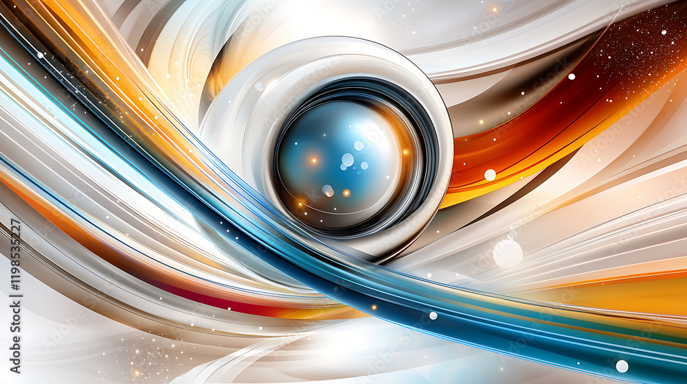 Poster dynamic abstract swirls digital art creation vibrant environment colorful patterns creative concept 