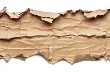 Torn cardboard rough edges, texture detailed surface realistic lighting isolated on white background high resolution