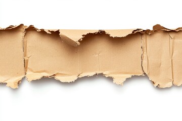 Torn cardboard rough edges, texture detailed surface realistic lighting isolated on white background high resolution