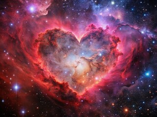 Cosmic Heart: Long Exposure Nebula Photography with Bokeh Effect