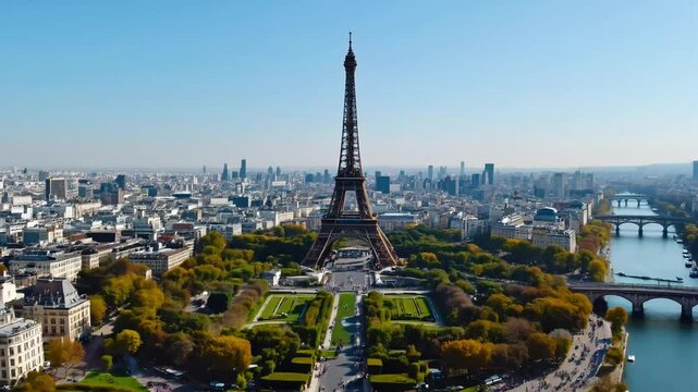 Aerial View of the Eiffel Tower