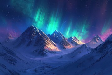 A breathtaking view of the northern lights displaying vibrant hues of green