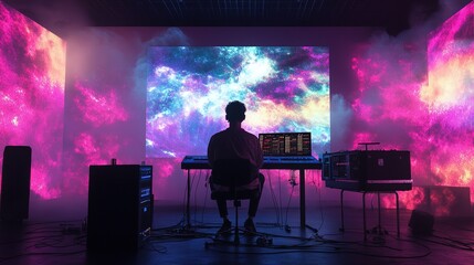 Virtual concert experience digital stage setup high-quality performance creative environment artist's viewpoint
