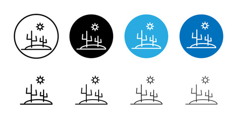 Desert cactus icon Flat art illustration in outline
