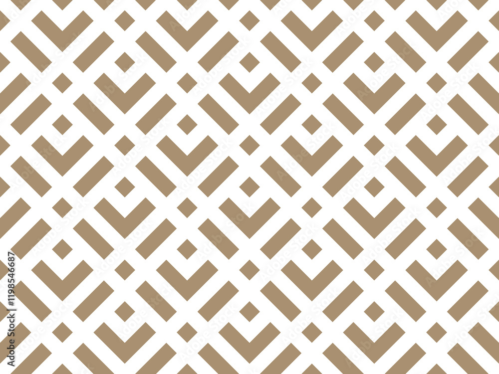 Aufkleber Abstract geometric pattern. A seamless vector background. White and beige ornament. Graphic modern pattern. Simple lattice graphic design