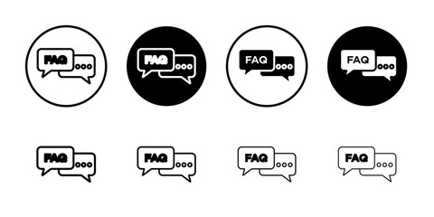 FAQ icon Flat art illustration in outline