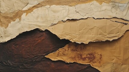 Abstract Textured Landscape Brown and Beige Tones