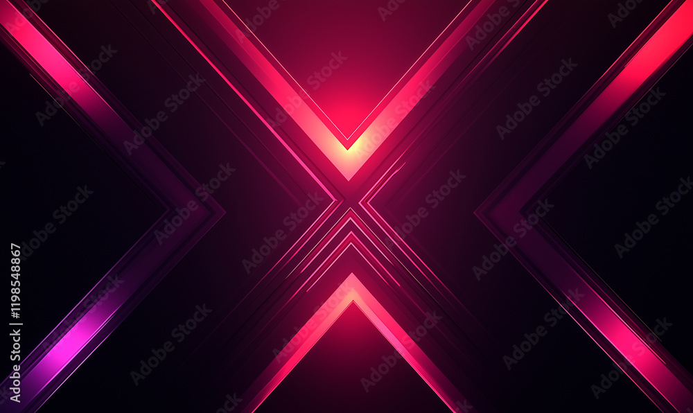 Aufkleber futuristic abstract design with intersecting neon light patterns in vibrant colors.