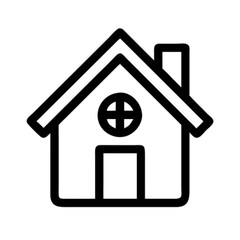 Simple Line Art Illustration of a Cozy Home icone vector design (1)