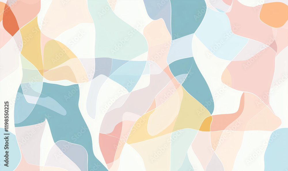 Aufkleber abstract colorful shapes blend harmoniously, creating a modern artistic pattern.