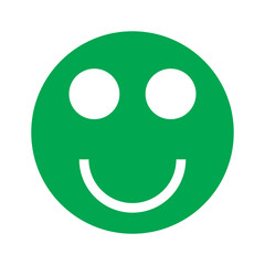 Fototapeta premium Green emojis smile symbol flat icon