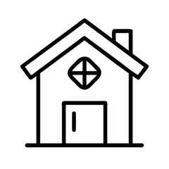 Simple Line Art Illustration of a Cozy Home icone vector design (1)
