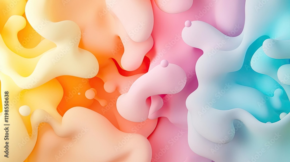 Poster dust pollution concept. colorful abstract fluid shapes create a vibrant, dynamic visual composition.