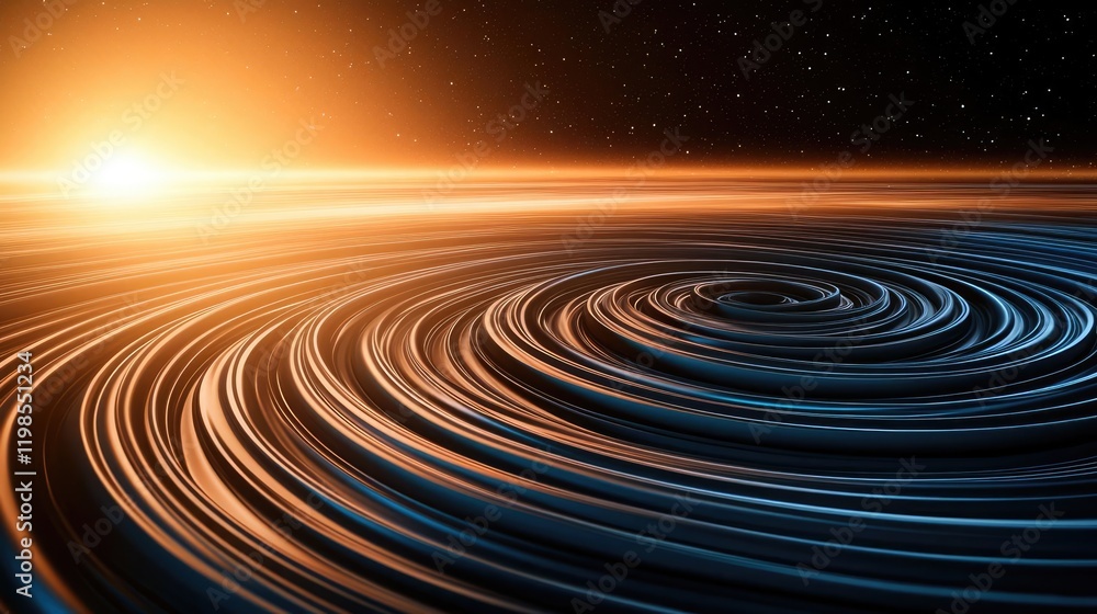 Aufkleber dust pollution concept. a mesmerizing view of swirling cosmic patterns illuminated by a distant sun.