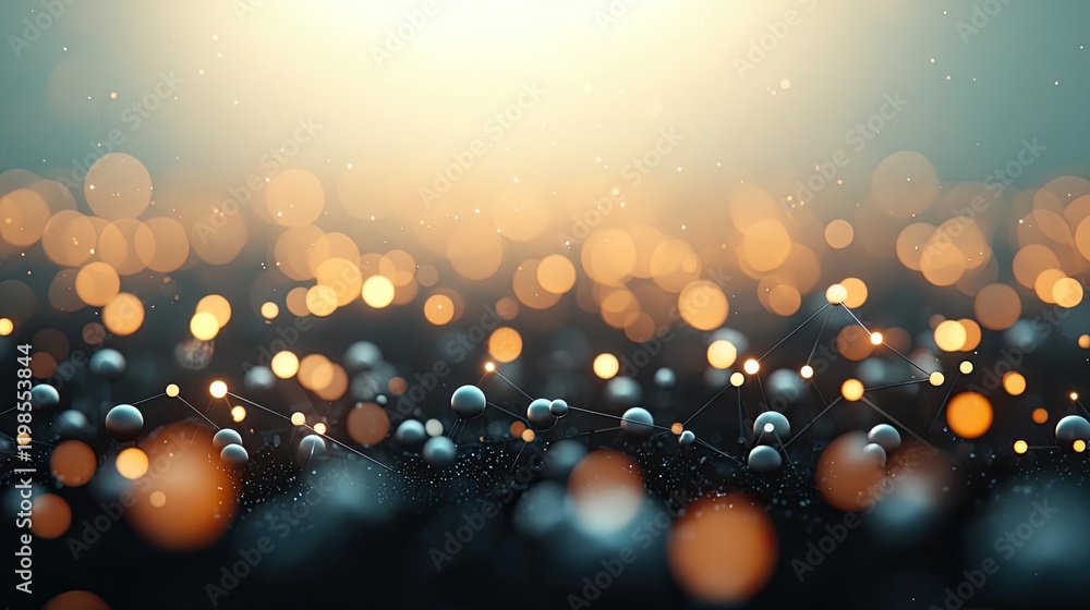 Poster dust pollution concept. dew drops on a surface reflecting soft light and creating a magical atmosphe